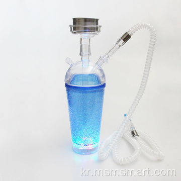 물담배 컵 물담배 여행 LED 라이트 자동차 물담배